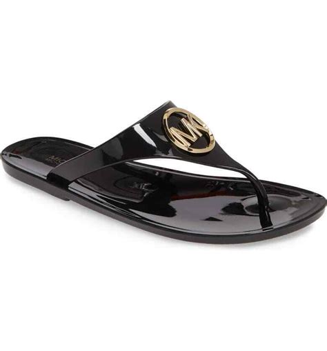 michael kors black jelly sandals|michael kors jelly thong sandals.